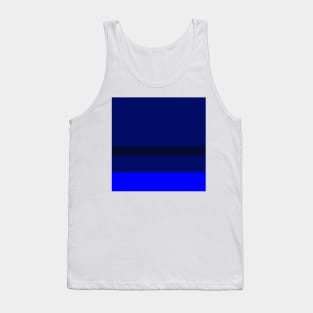 A superior integration of Sky Blue, Primary Blue, Darkblue and Dark Navy stripes. Tank Top